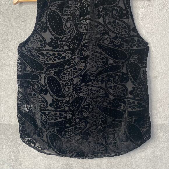 Whimsigoth Velvet Burnout Top Medium Paisley Indie Fairy Grunge Dark Romantic - Picture 6 of 11